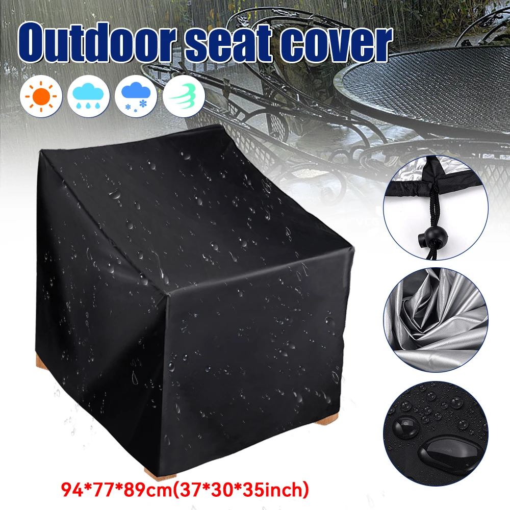 Stacked Chair Cover Storage Bag Outdoor Garden Furniture Sofa Protector Cover Waterproof Dustproof Sunscreen 210D Oxford Cloth