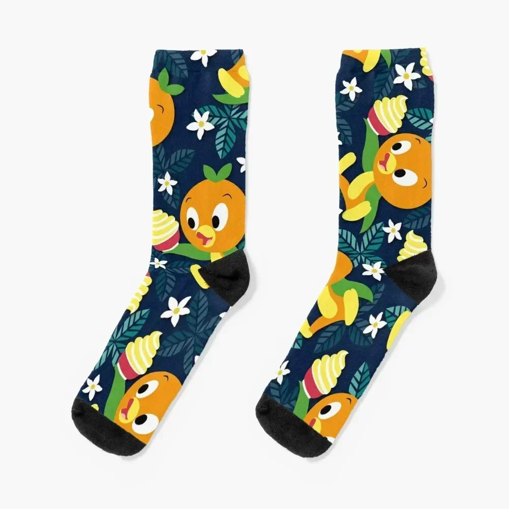 

Orange Bird & Citrus Swirl Socks aesthetic cotton Women Socks Men's