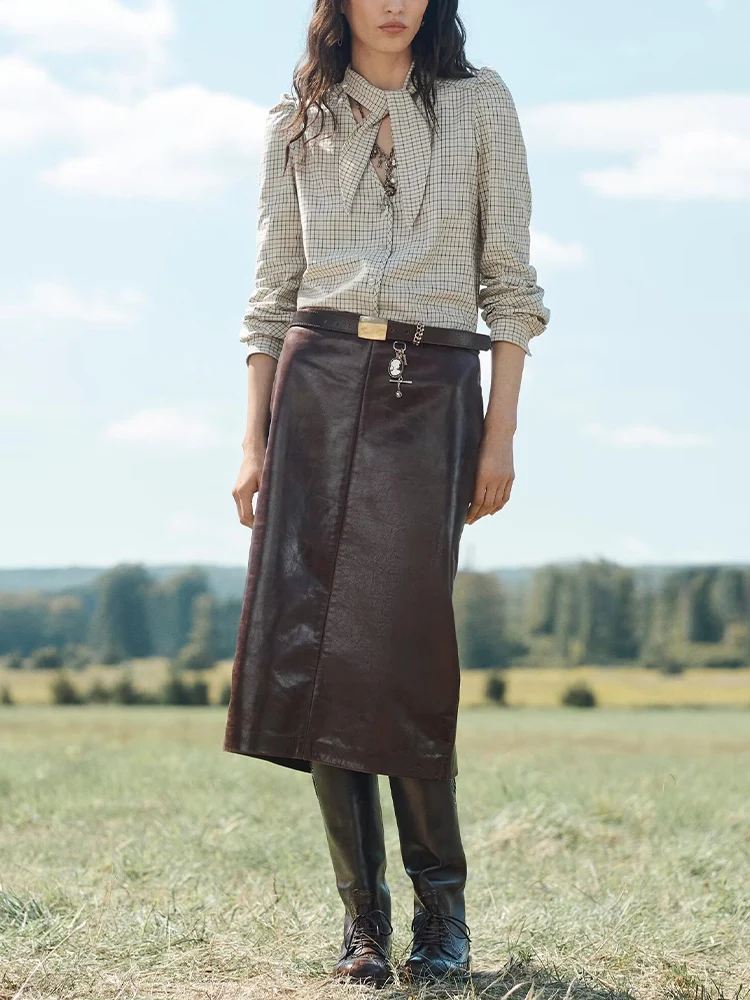 

Европейский и американский стиль 2021, новый дизайн женской одежды осень/зима, универсальная клетчатая рубашка с бантом