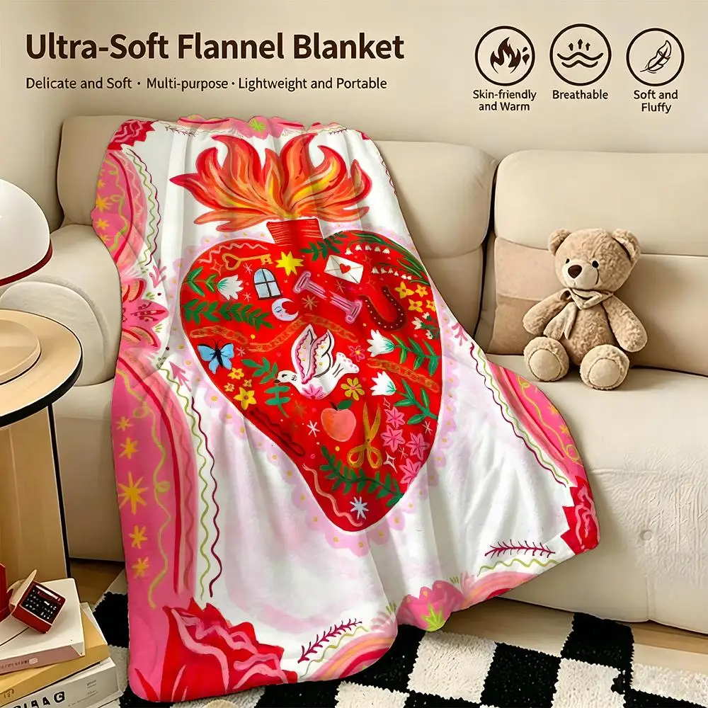 artist M-Millie Amber-r Throw Warm Soft Flannel Blanket, Multi-use for Sofa Bed Camping Travel Nap