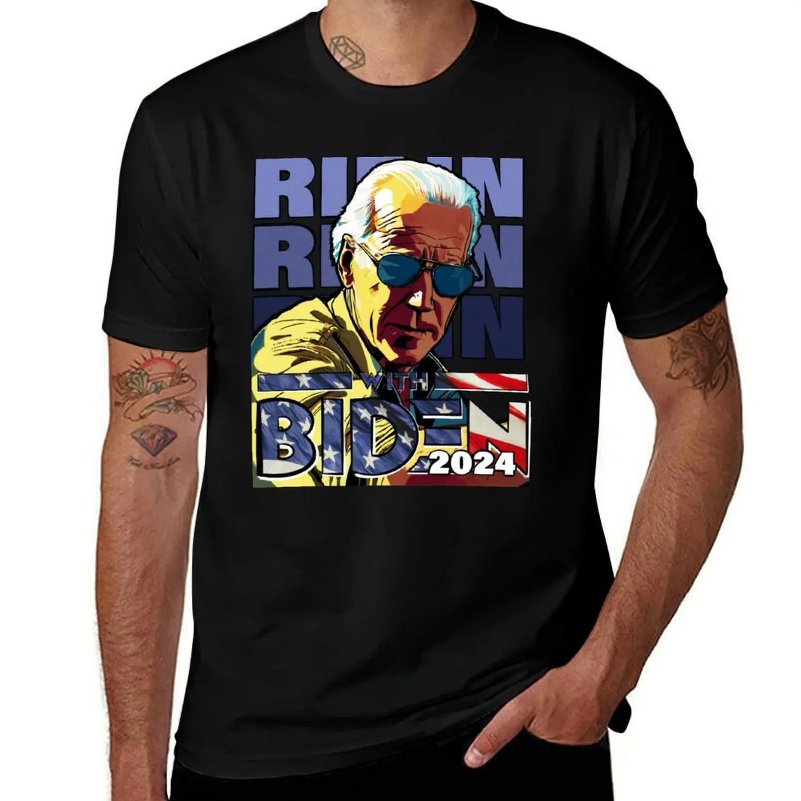

Ridin’ With Biden 2024 T-Shirt boys animal print T-shirts man vintage clothes clothes mens clothing