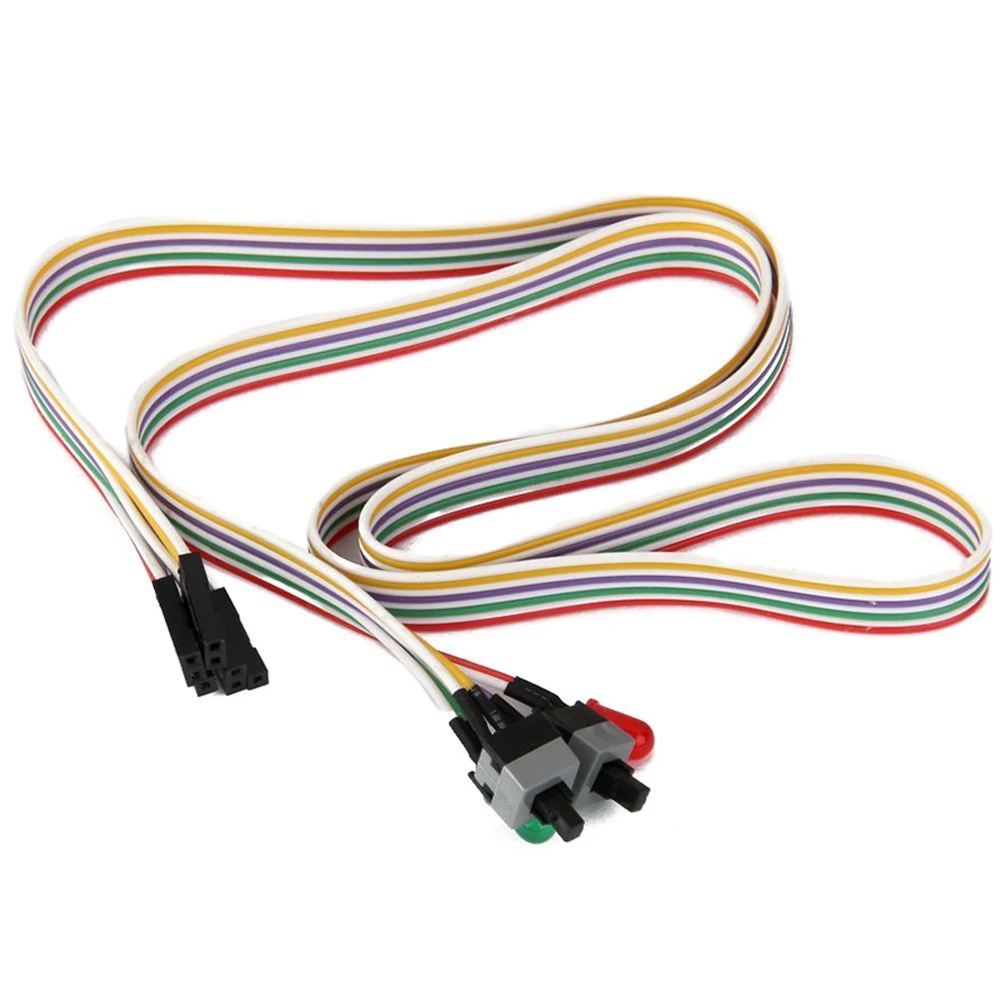 ●ATX PC Computer Motherboard Power Cord 2 Switch On With LED Light On/Off/Reset-A57M