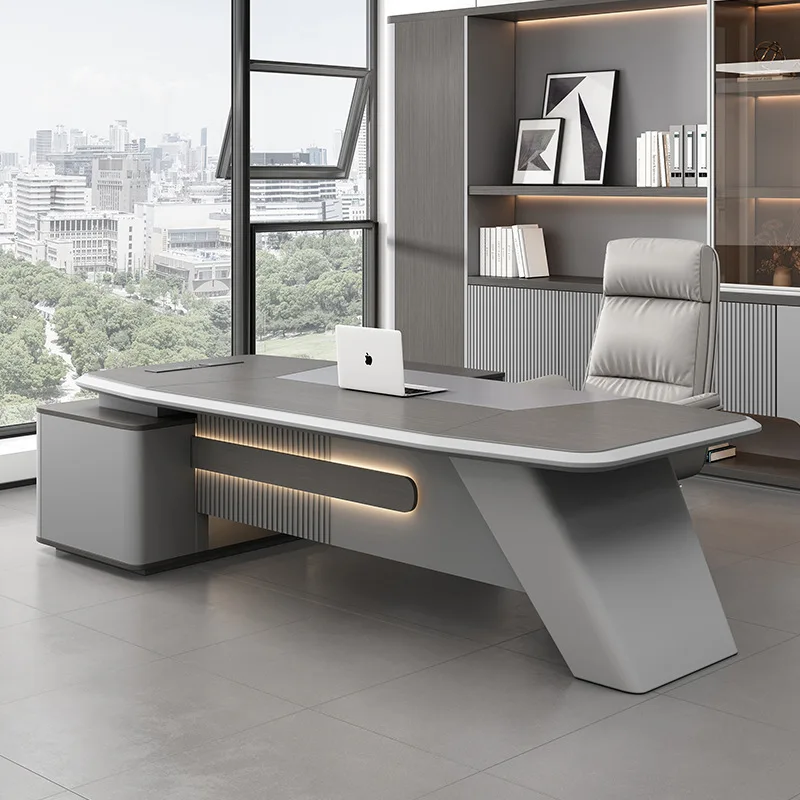 

Стол Boss, Большой письменный стол, Простая современная легкая роскошь, High Sense, Стол президента, Комбинированная офисная мебель с стулом для руководителя