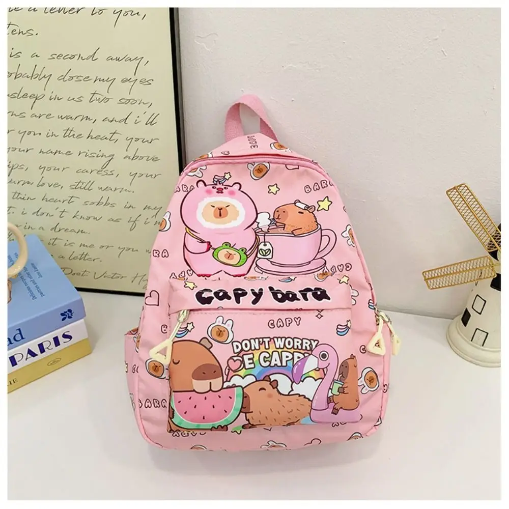 New Cartoon Capybara Backpack Breathable Pattern Shoulder Bags Ultra-light Children's School Bags