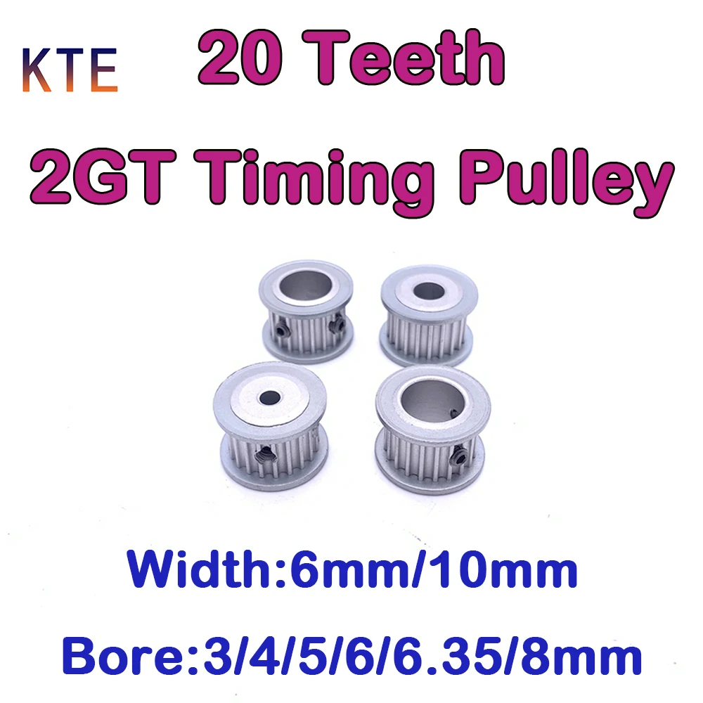 

20 Teeth 2GT Timing Pulley Bore 3mm 4mm 5mm 6mm 6.35mm 8mm 20 Tooth GT2 Timing Pulley Belt Width 6mm 10mm 2GT Synchronous Wheel