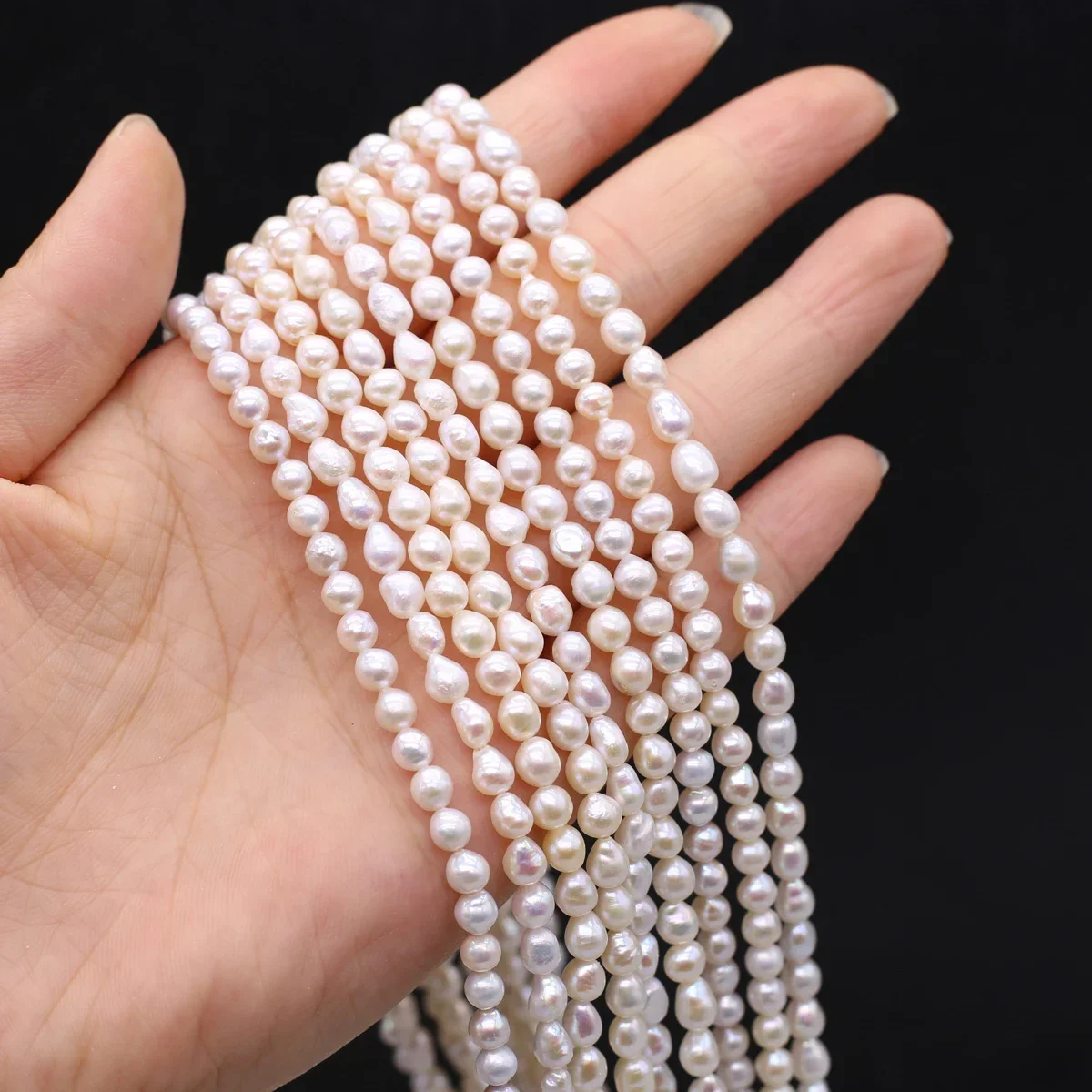 

Natural Freshwater Pearls White Rice Beaded Ladies Gift Exquisite for Jewelry Making Supplies DIY Necklace Bracelet Accessories