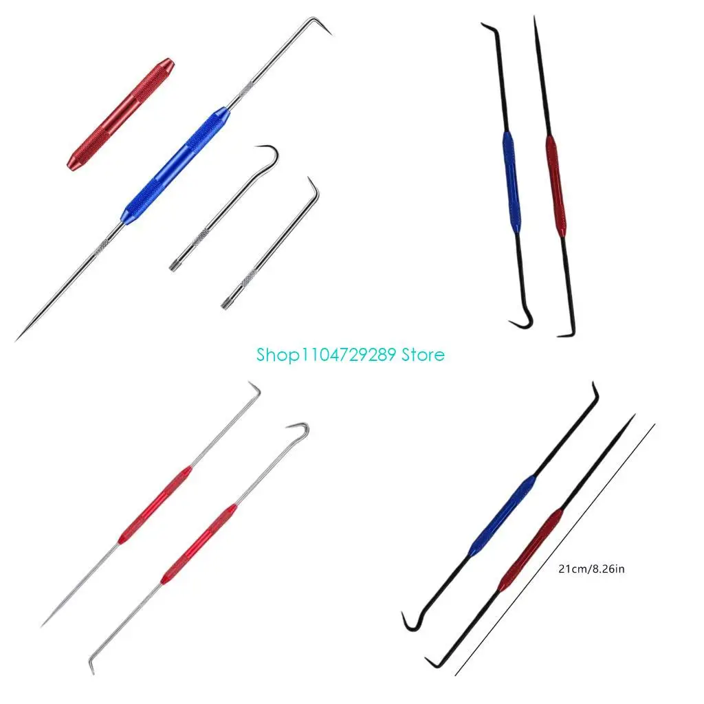 D8KE 2PCS Automotive Bike Seal Extractors Set Nonslip Grip Alloy Steel Hook For O Rings Gaskets Spring Repair Workshop Tools