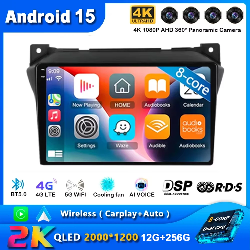 Android 15 Carplay Auto Car Radio For Suzuki Alto 2009 2010 2011 2012 2013 - 2017 Navigation GPS Multimedia Video Player Stereo
