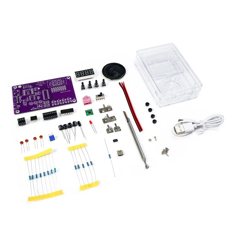 FM Radio RDA5807 DIY Kit Electronic Adjustable 87-108Mhz Display Soldering Practice DIY Electronic Components Kit