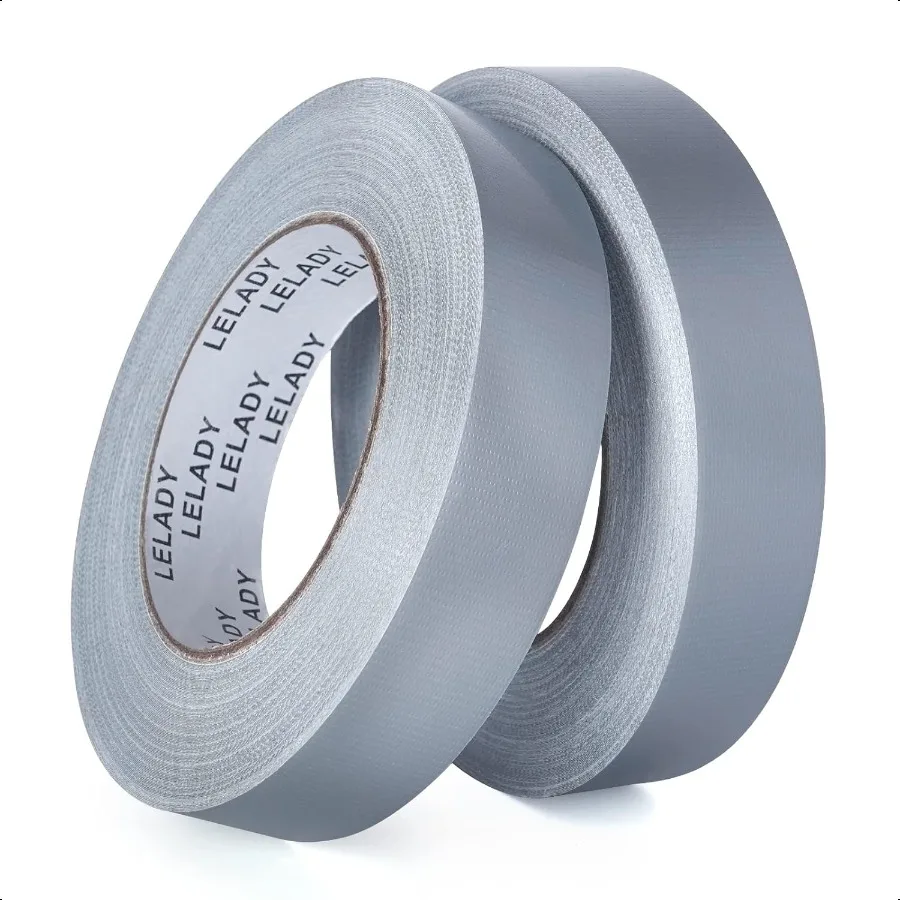 Cinta adhesiva de 1 pulgada x 40 yardas, 2 rollos, gris plateado, resistente, sin residuos, resistente al agua para embalaje de uso profesional industrial
