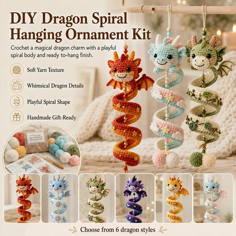 DIY Dragon Spiral Crochet Thread Hanging Material Pack Art Hanging Craft Kit Weave Materials Handmade Art Gift Home Decoration