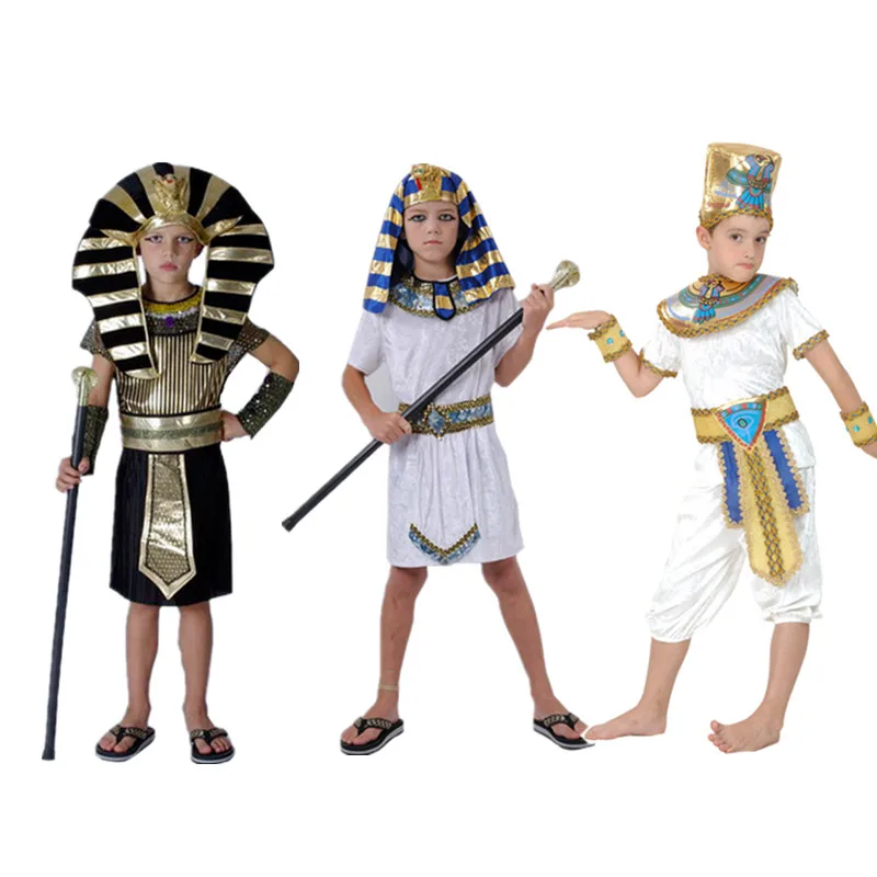 Carnival Kids Costumes Girls Boys Cosplay Cleopatra Ancient Egypt Pharaoh Graduation Dresses Halloween