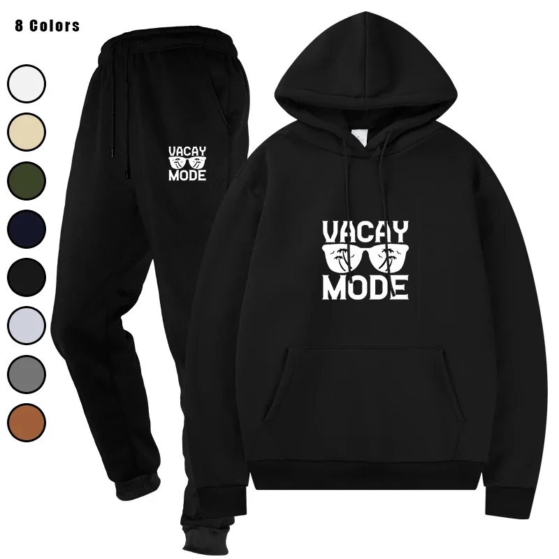 

Men's Casual Male Streetwear Sweat Suit Two - Piece Tracksuit Sportswear Set Top and Pants Sporting Suits