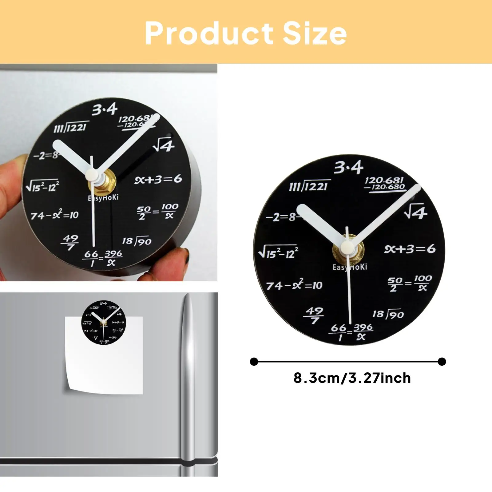 Magnetische koelkastklok Digitale wandklok Compacte creatieve koelkaststicker