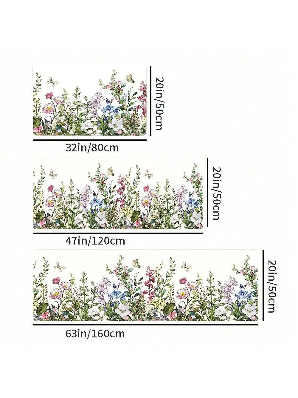 1PC, floral garden print pattern bedroom living room door carpet mat, waterproof anti-slip kitchen bathroom bathroom mat