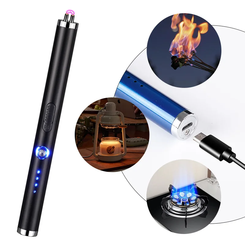 New Plasma Dual Arc Electronic Flameless BBQ Candle Fireplace Camping Candle Igniter Electric Lighter