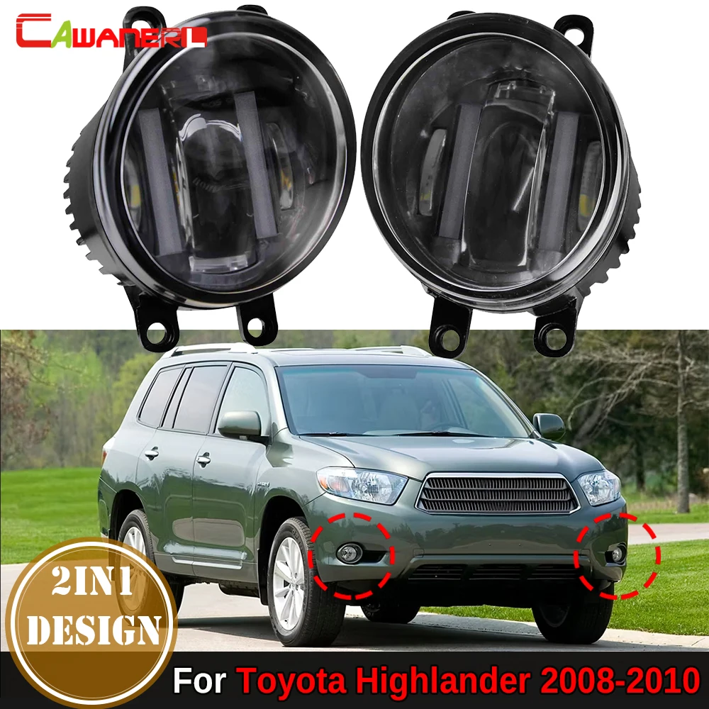 

2IN1 Design 36W Canbus Car LED Fog Light Assembly + Daytime Running Lamp DRL H11 For Toyota Highlander 2008 2009 2010