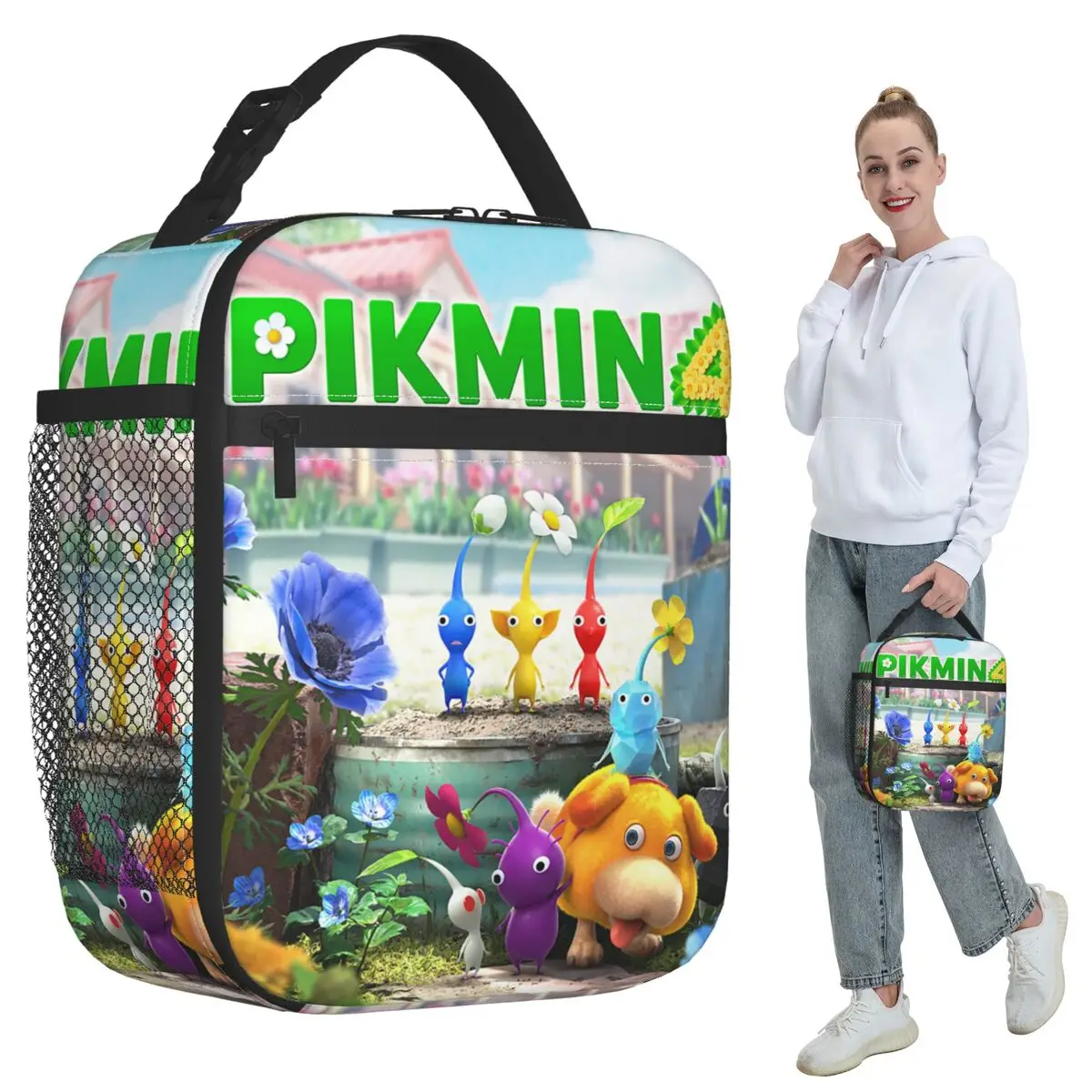 

Термосумка для обедов Pikmin для детей, школьный термоконтейнер для еды, портативный ланч-бокс