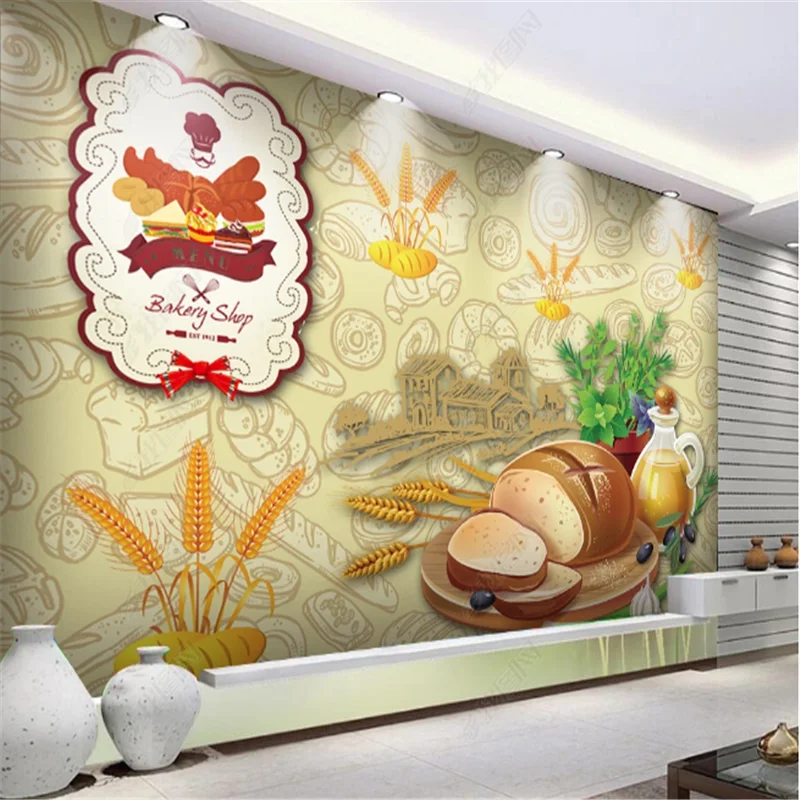 Pastry Bakery Dessert Western Food Breakfast Mural Wallpapers Industrial Decor Snack Bar Background Wall Paper Papel De Parede