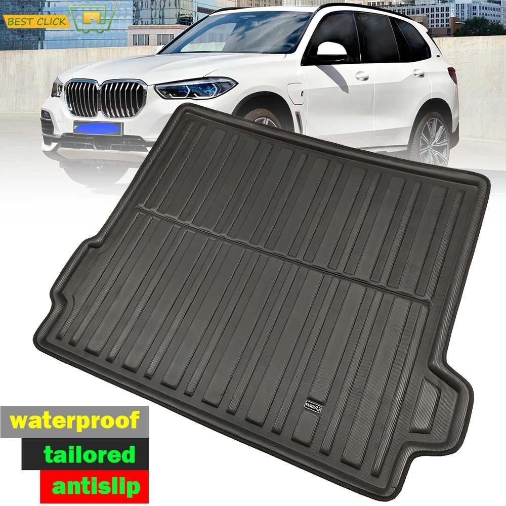 Auto Zugeschnitten Hund Pad Boot Liner Für Bmw X5 G05 2018 2019 2020 Fracht Tray Hinten Stamm Boden Matte Gepäck fach Wasserdicht Teppich