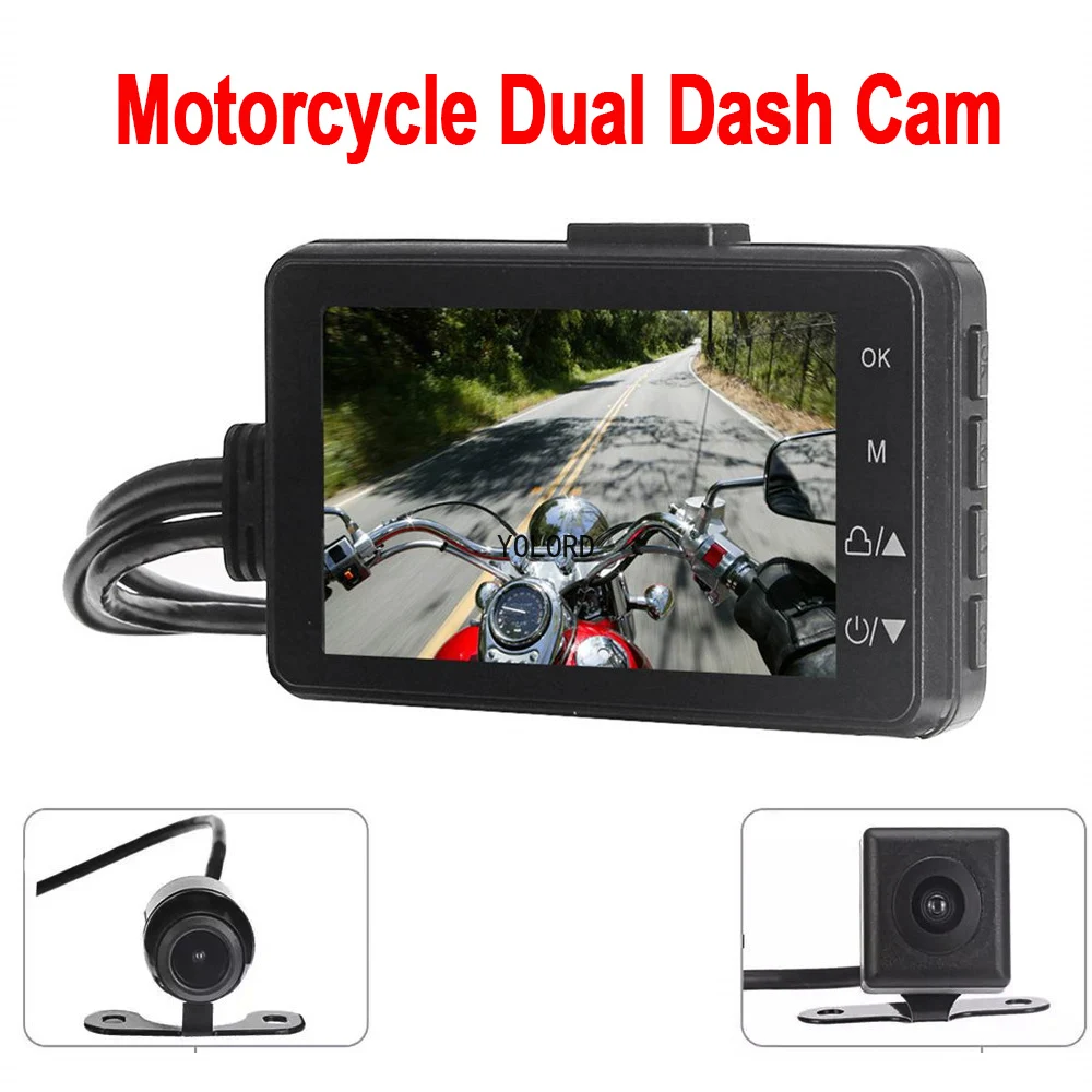 

Dual Lens 1280*720P Dash Cam HD Waterproof Front and Rear Recording Motorcycle Anti-Shake Dash Cam DVR Recorder