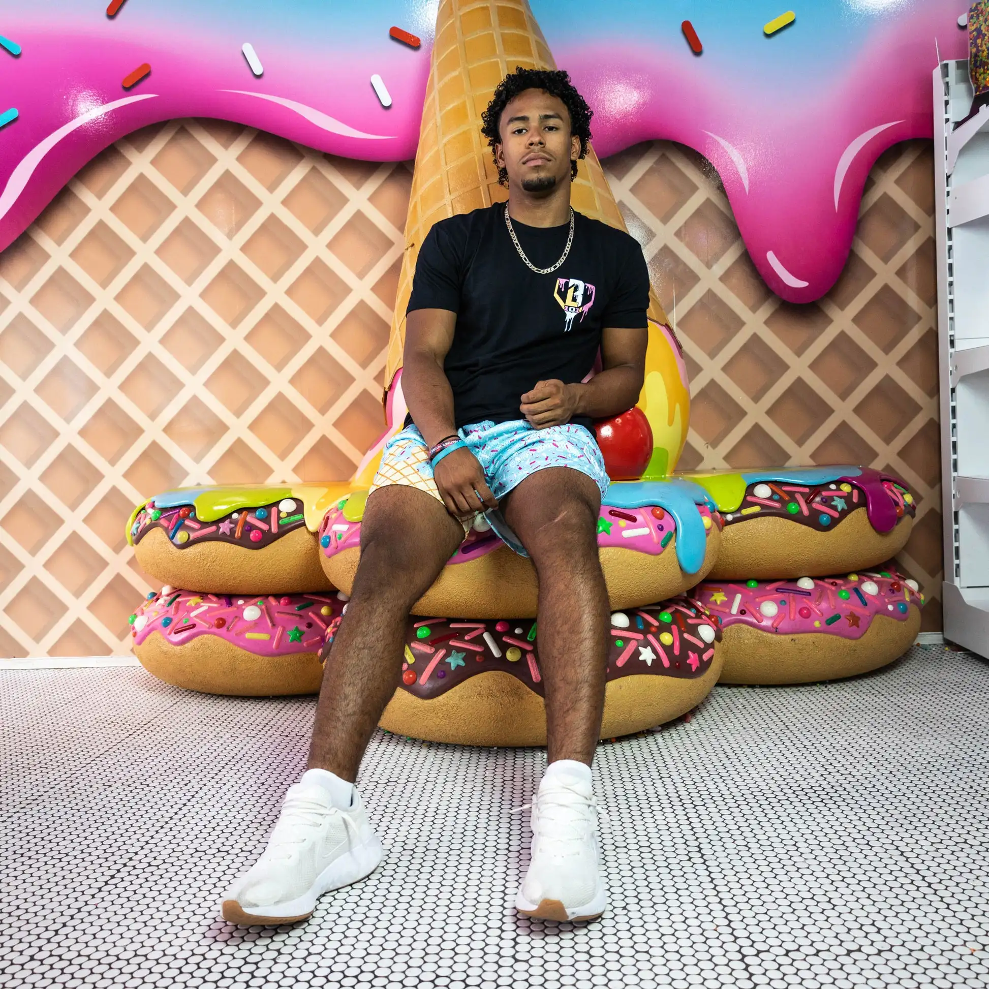 Camiseta Ice Cream - Marshmallow - Estilo de vida de béisbol 101 Camiseta de algodón de moda deportiva de verano para hombres y mujeres Traje para padres e hijos