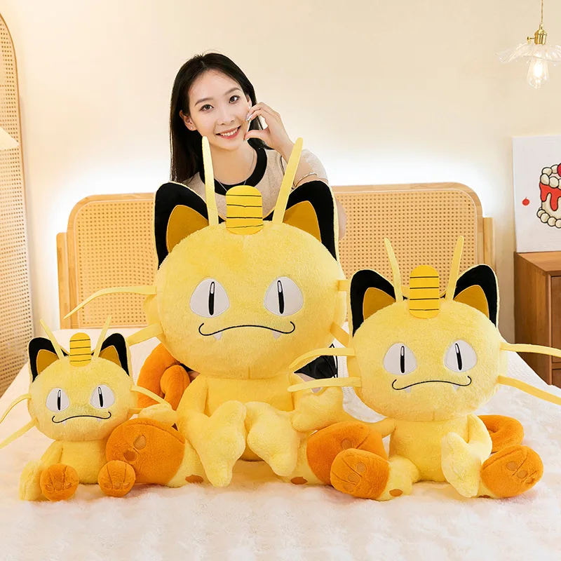 

35-70cm Meowth Pokemon Plush Toys Large Anime Doll Cute Pillow Cartoon Giant Pokémon Plushie Stuffed Gift for Kids ornament