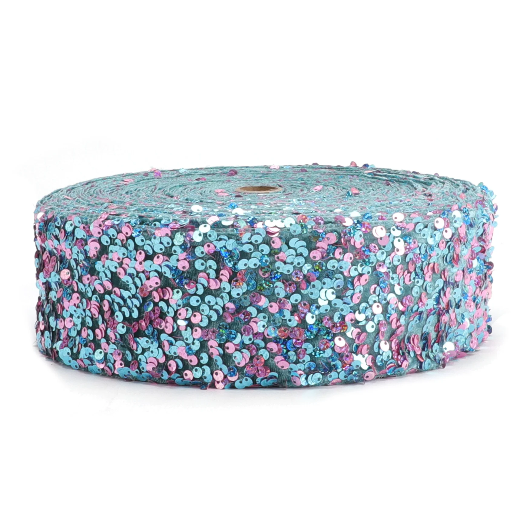 

[HSDRIBBON] 3 inch 75mm HSD-Genuine High quality Series colorful Sequin Velvet Sequin Ribbon 25Yards/Roll