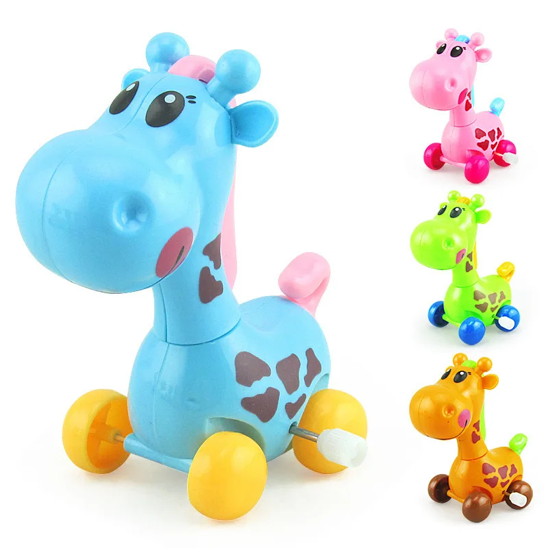 Criativo Cartoon Animal Wind-up Girafa Clockwork Brinquedos para crianças, Cute Puzzle Brinquedos para meninos, Holiday Party, Kids Birthday Gifts