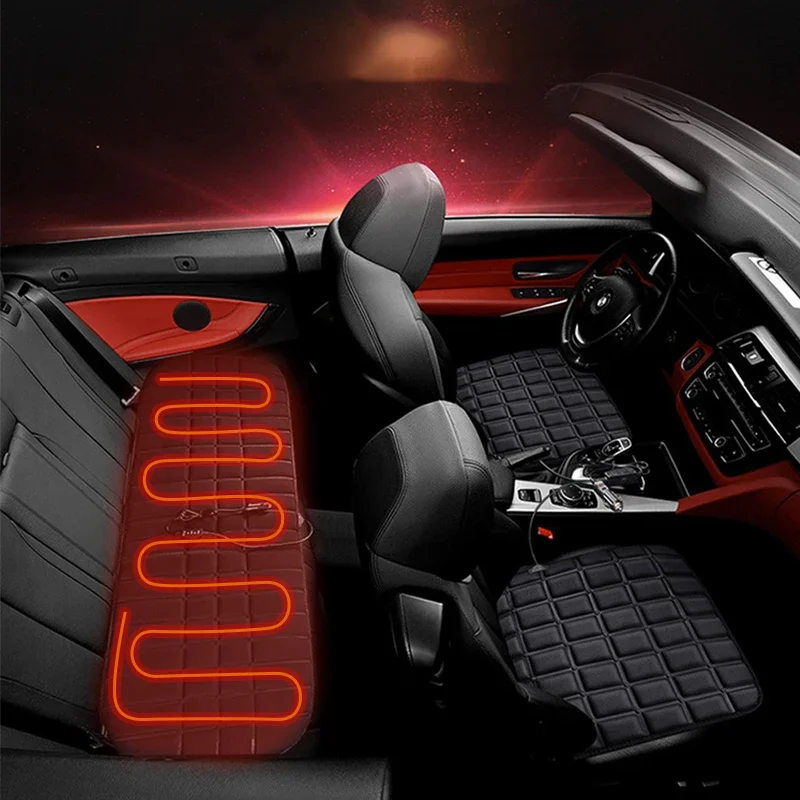 12V Electric Heating Cover Car Supplies Seat Heated Mat Rear Seat Heater Cushions Heated Warmer Pad Vehicle Cushion Accessories