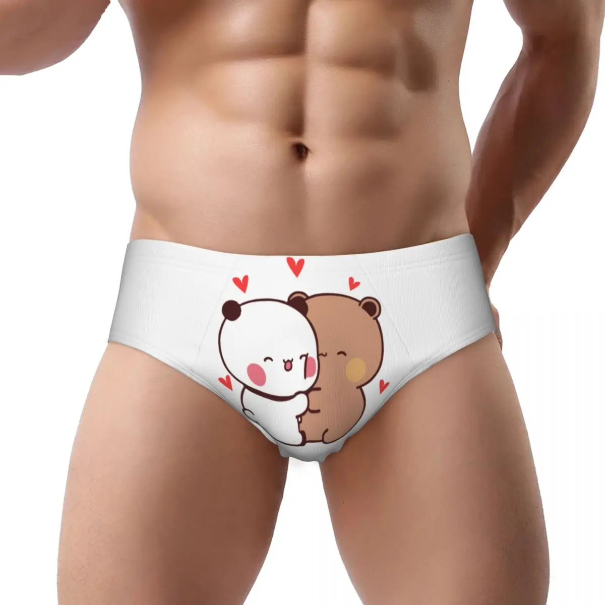 Custom Bubu Dudu Panda And Brownie Bear Couple Brief Panties Women's Breathable Stretch Underwear