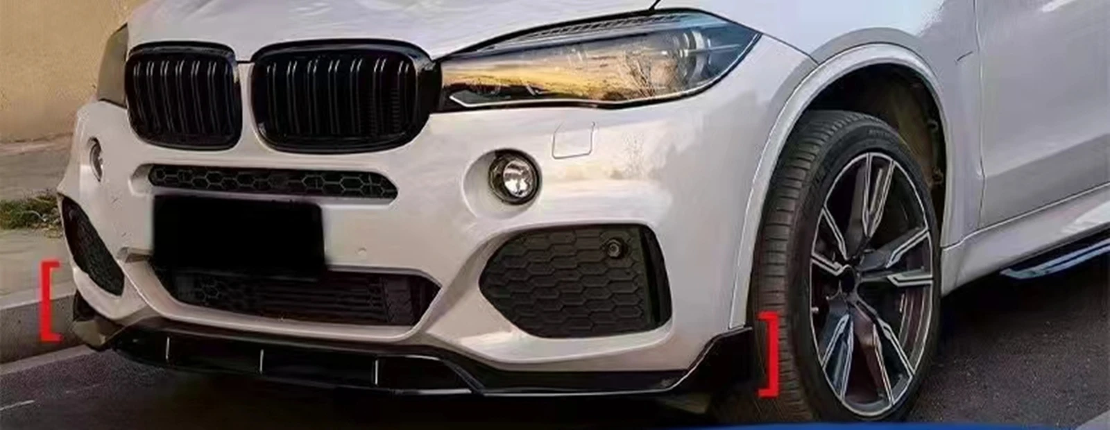 Front Bumper Spoiler Lip For BMW X6 F16 30d 35i 40d M50i M50d M Sport 2015-2019 Gloss Black Lower Body Protector Kit Splitter