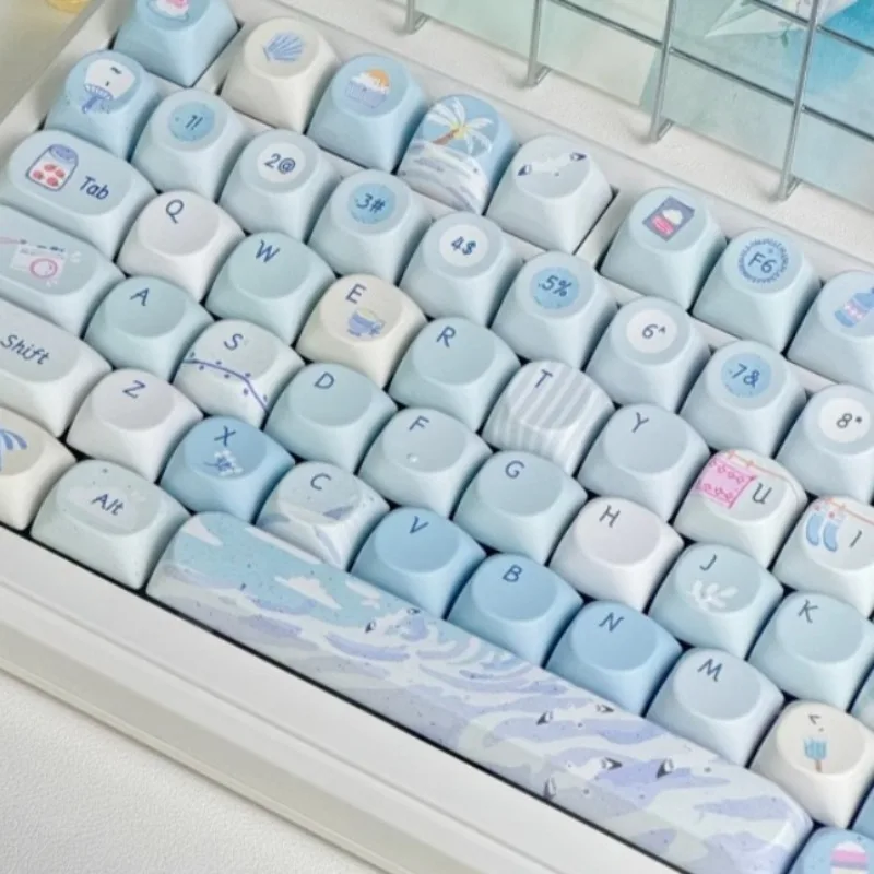 Summer Theme Keycaps 147 Key PBT Sublimation Cherry/SOA Profile Original Handmade Customized Keycaps Mechanical Keyboard Gifts