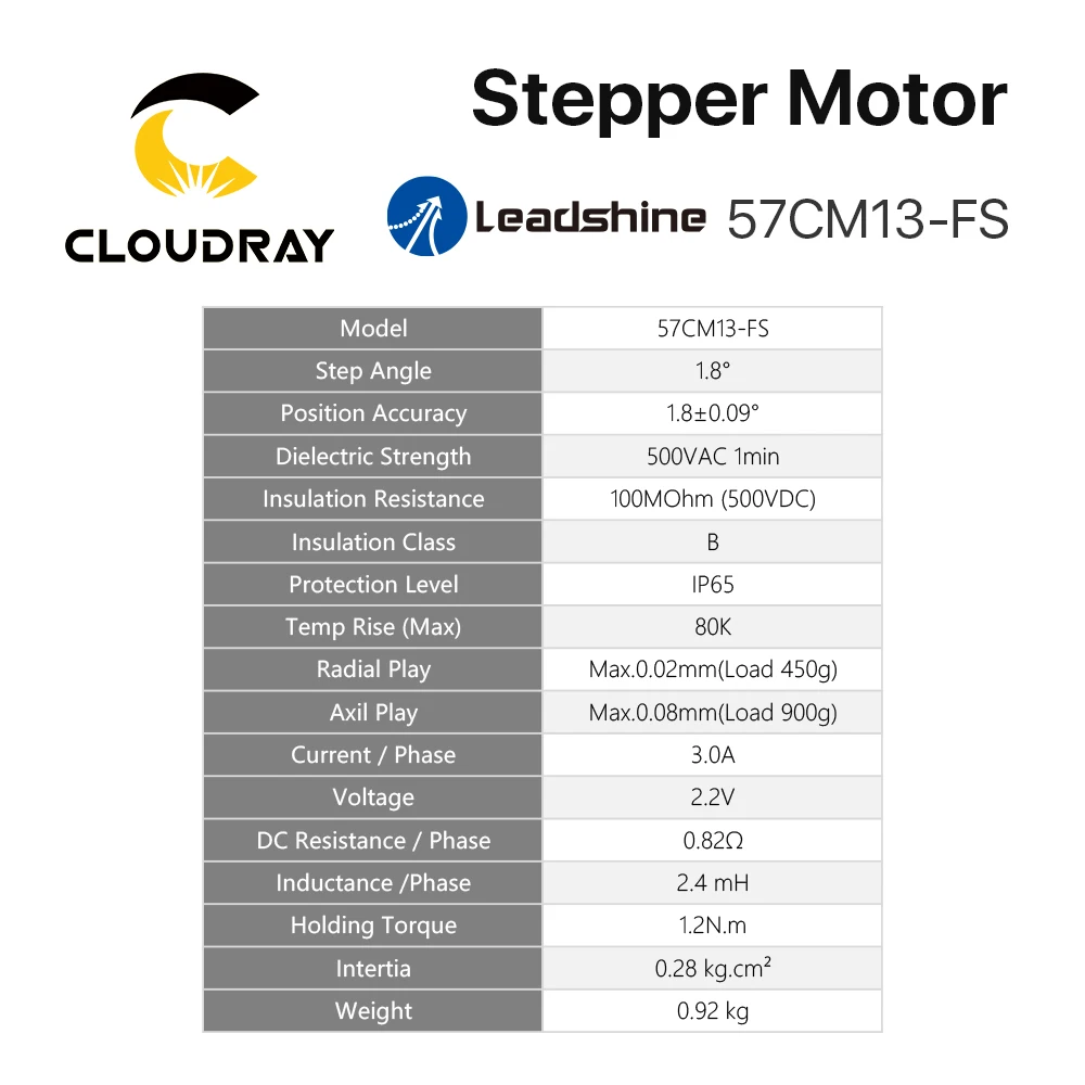 Leadshine Nema 23 IP65 Waterproof Stepper Motor  1.2N.m 3.0A 57CM13-FS Stepper Motor for CNC Engraving Machine