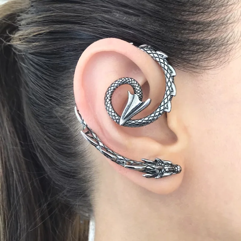 Alloy Animal Dragon Stud Earring for Woman Vintage Trend Personality Design Ladies Jewelry Earrings Ear Accessories