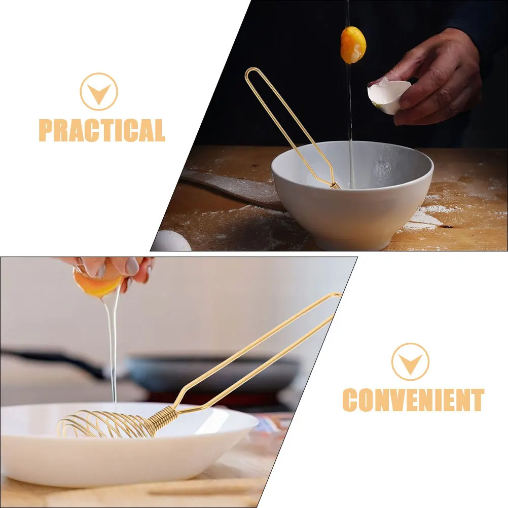 

2pcs Press-Type Egg Whisk Stainless Steel Manual Beater For Kitchen Cooking Wire Whisk Lightweight Non-Slip Efficient Mixing