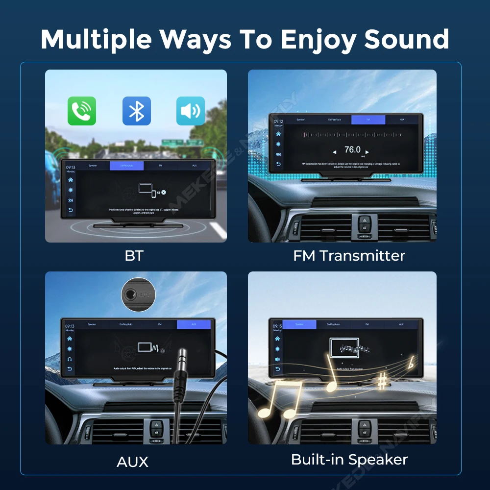 6.86'' Car Intelligent Systems Dual Speaker Smart Screen Wireless CarPlay Android Auto Multimedia Player Dashboard AUX Monitor