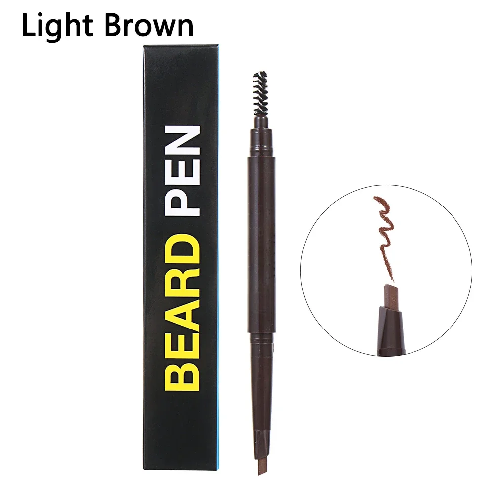 3-Color Waterproof Beard Filling Pencil & Brush Set