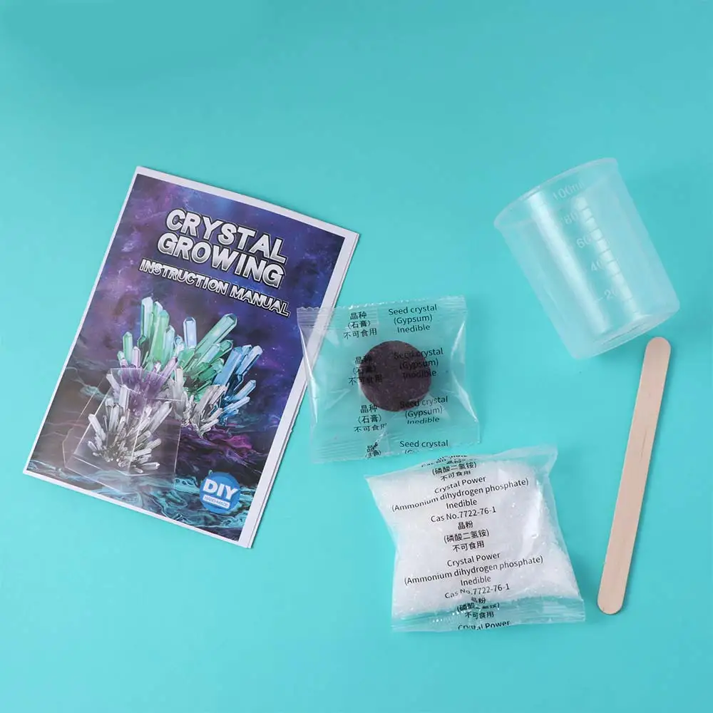Grow a Crystal Crystal Growing Science Kit Colored Crystals Stirring Sticks Science Experiments Toy Mold Shapes Easy To Grow