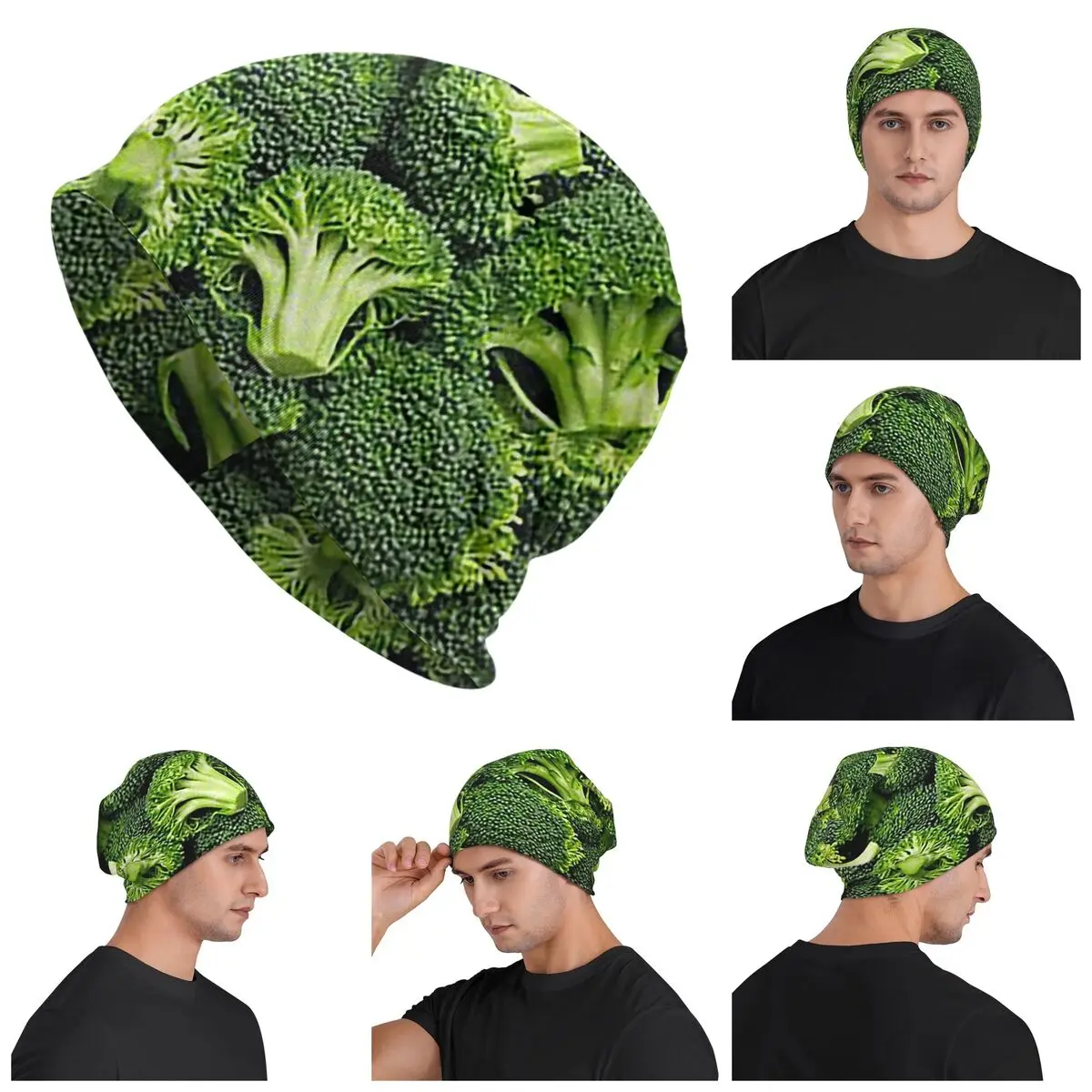 Fresh Raw Broccoli Skullies Beanies Hats Warm Autumn Winter Outdoor Cap Knitted Bonnet Caps for Unisex Adult