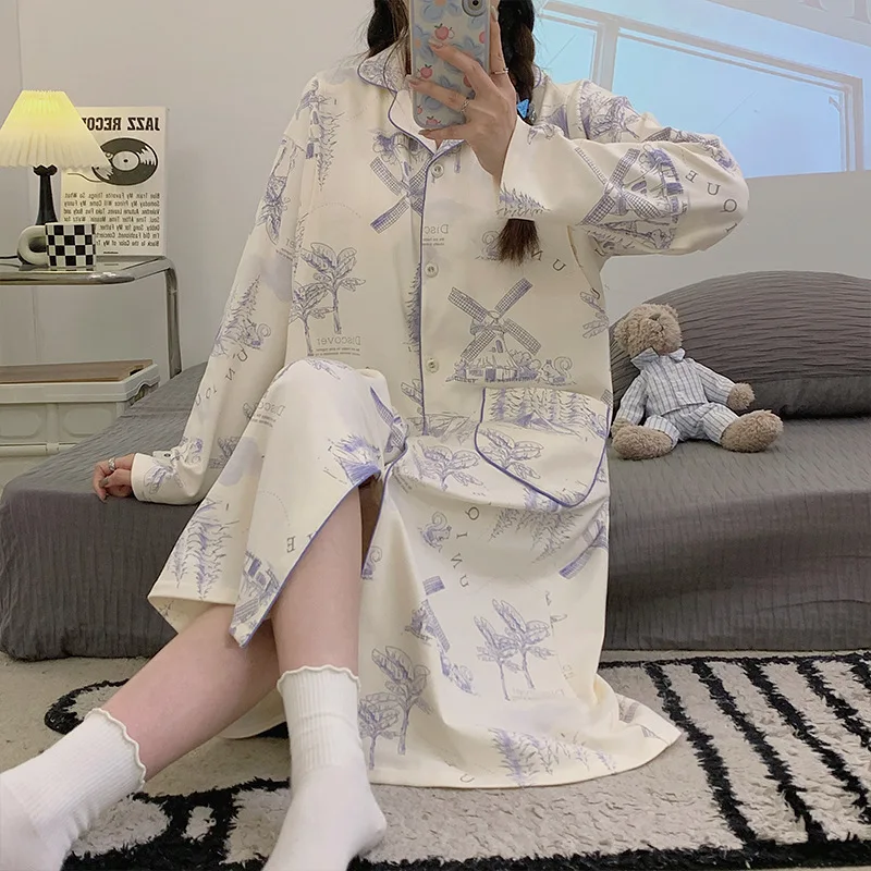 breathable-thin-cotton-maternity-nursing-sleepwear-night-dress-clothes-for-pregnant-women-summer-pregnancy-home-hospital-wear