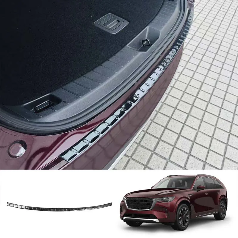 For Mazda CX-90 2024 2025 Rear Bumper Protector Tailgate Trunk Bumper Foot Plate Rear Trunk Streamer Car Accessories Cover