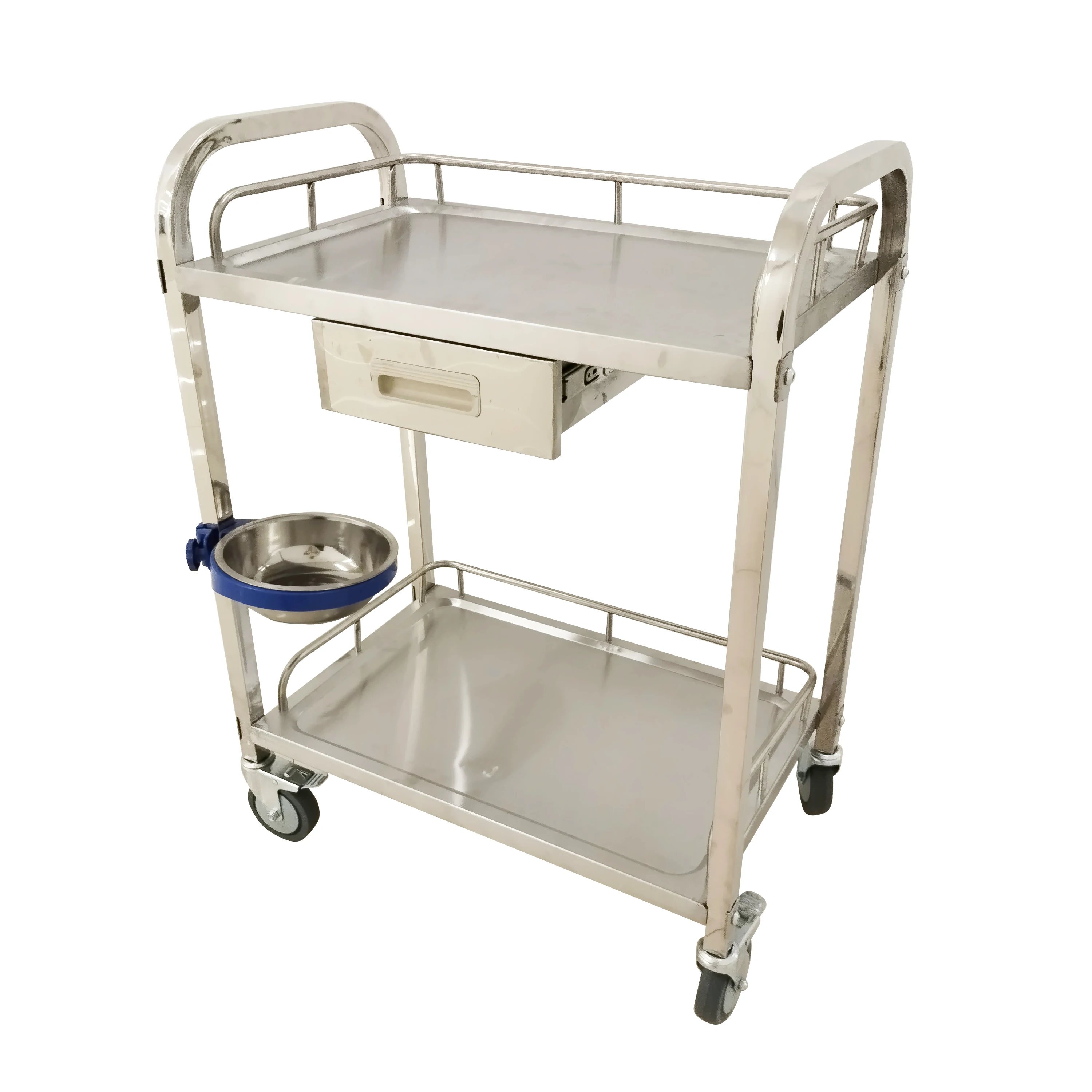 

Hospital Instrument Treatment Vehicle Medicine Stainless Steel Cart Placement Medication Medical Nursing Trolley With Drawer