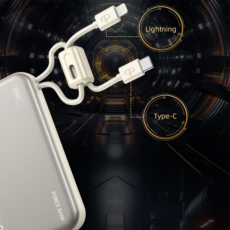 حار 20000 مللي أمبير قوة البنك 66 واط شحن سريع المدمج في كابلات Powerbank آيفون Xiaomi هواوي سامسونج بطارية احتياطية خارجية #6