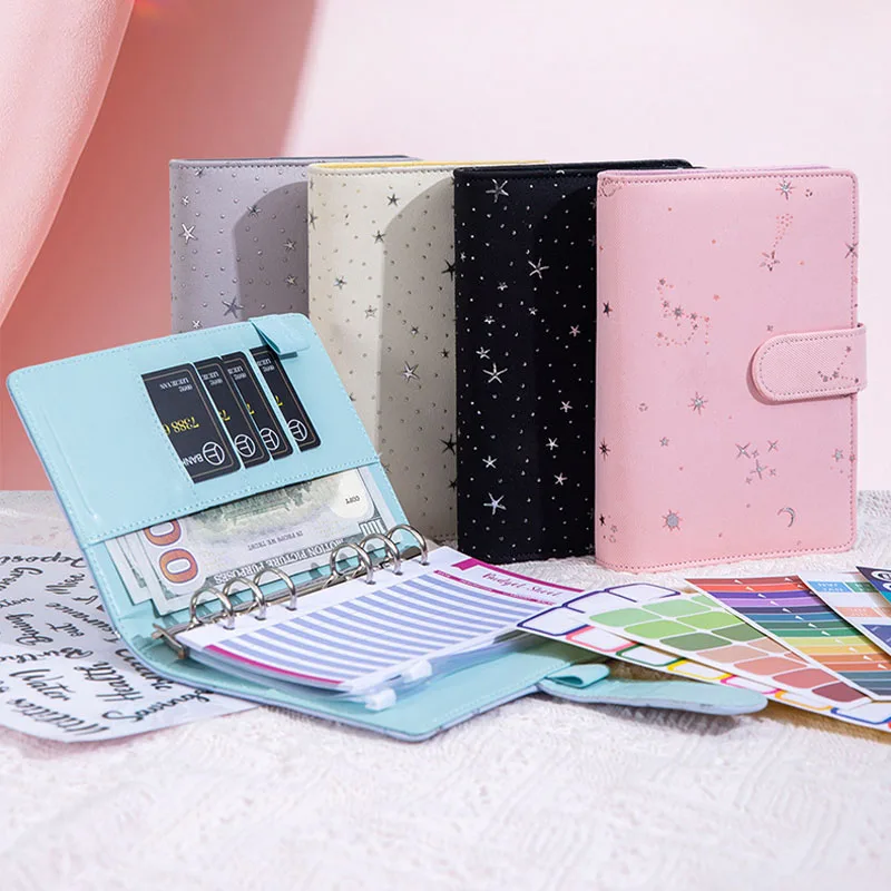 

A5 Star Print Detachable Loose Leaf Notebook, Hand Account Planner School Office Stationery Bulk Wholesale