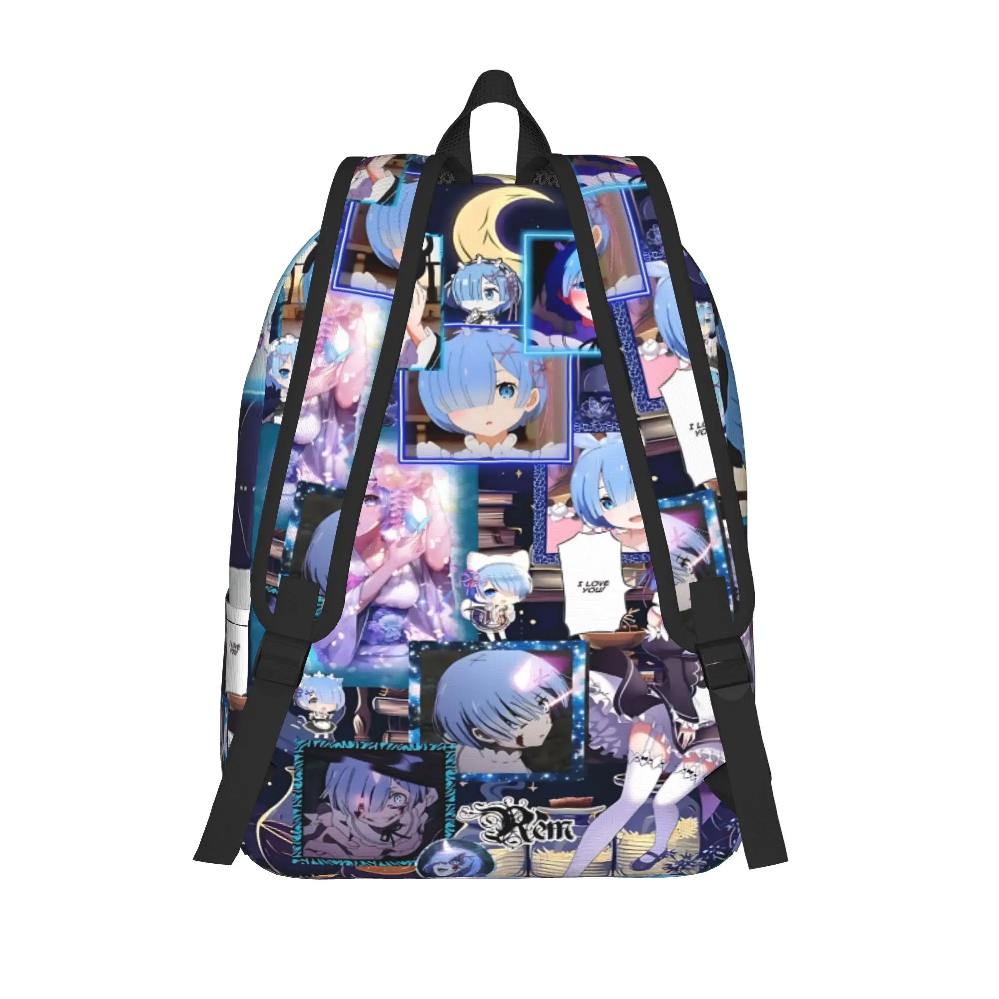 Fashion Re ZERO Anime Rem Backpack  Mochilas Kawaii Hiking Retro Washable Rucksack