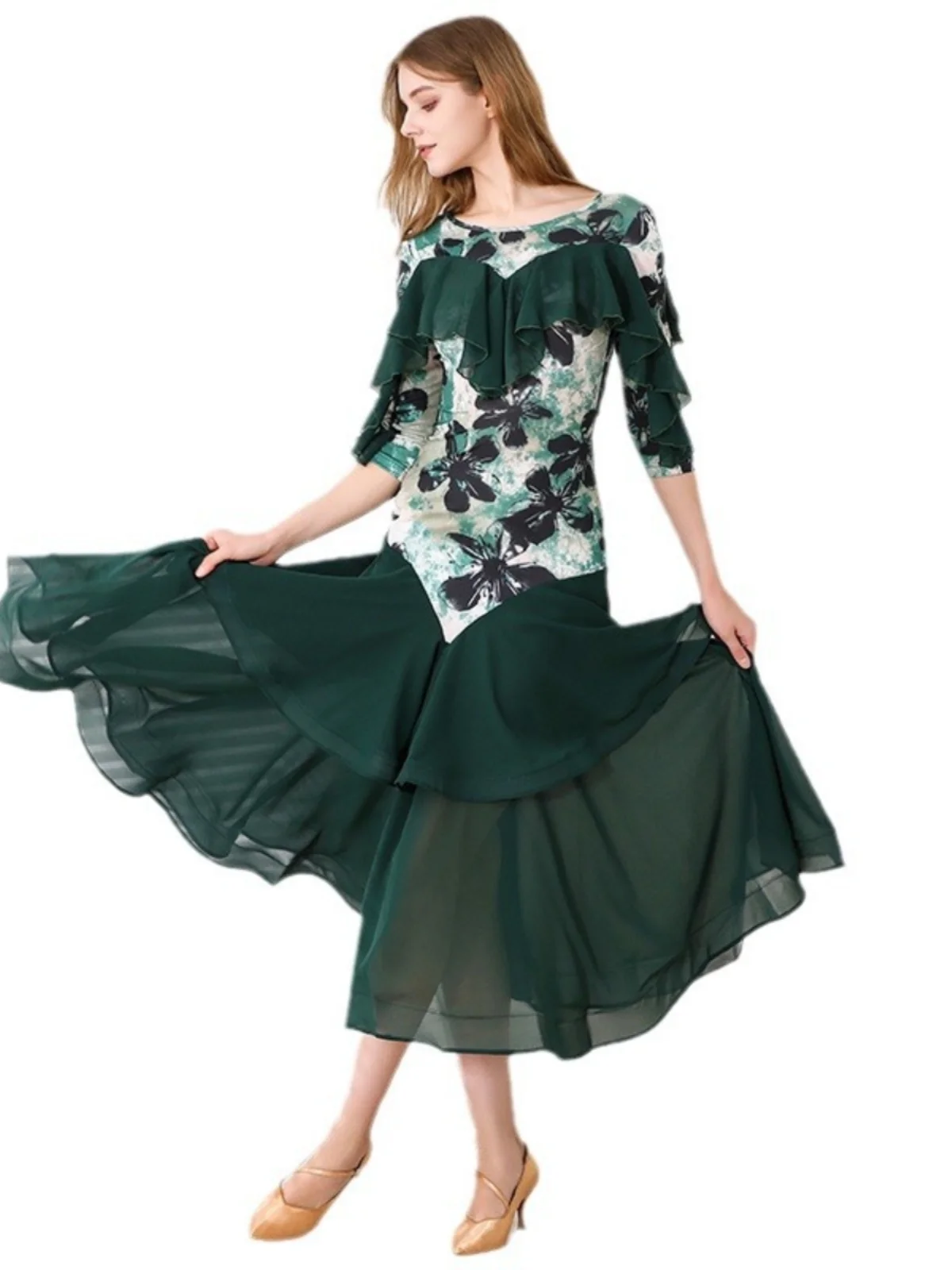 2025 ใหม่ล่าสุดผู้หญิงห้องบอลรูมเต้นรําชุดเต้นรําบอลรูม Waltz มาตรฐานเต้นรําชุดผู้หญิงห้องบอลรูมเครื่องแต่งกาย MY912