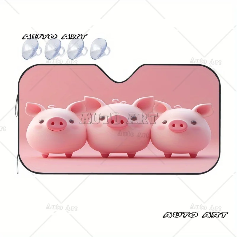 

Очаровательный розовый поросенок, солнцезащитный козырек для автомобиля, солнцезащитный козырек на лобовое стекло автомобиля, козырек от солнца, аксессуары, чехлы