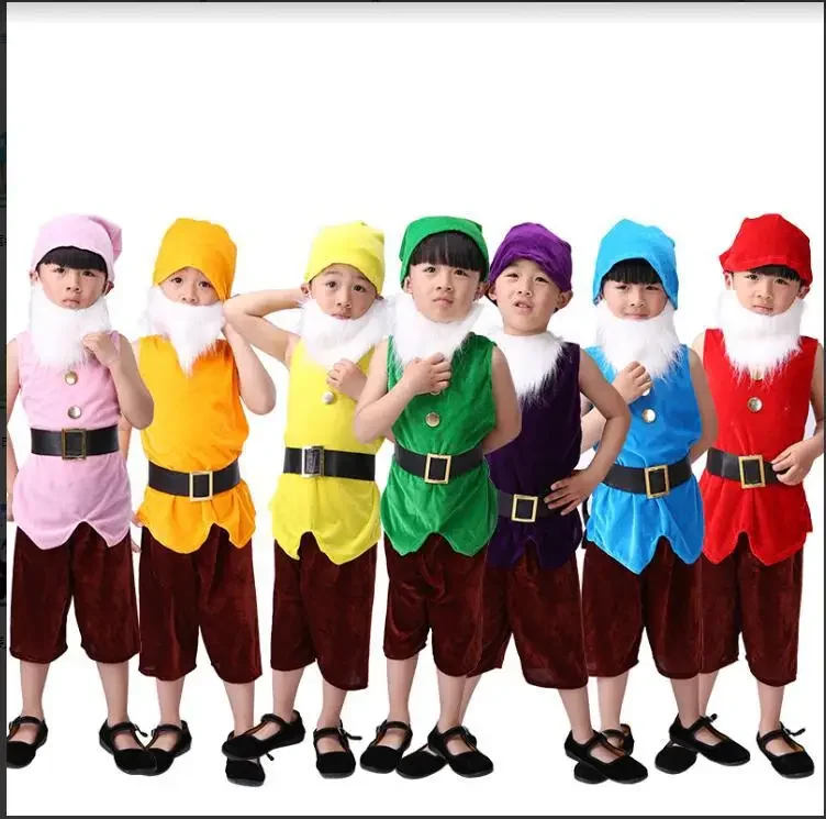 Seven Dwarfs Costume for Children Christmas Costumes for Kids Halloween Carnival Cosplay Clothing Christmas Performance Costumes