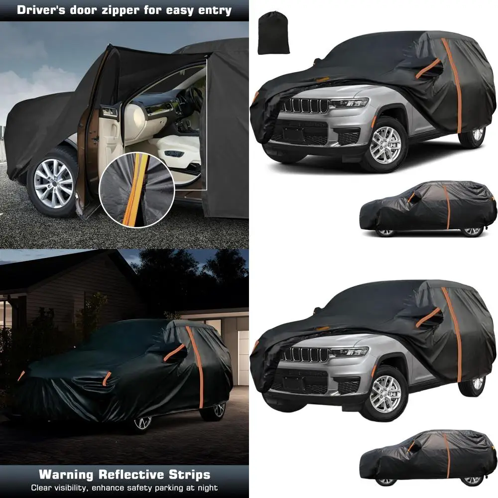 

Всепогодный чехол для внедорожника Grand Cherokee L 2021-2025 с дверцей на молнии, светоотражающей полосой и защитой от УФ-излучения